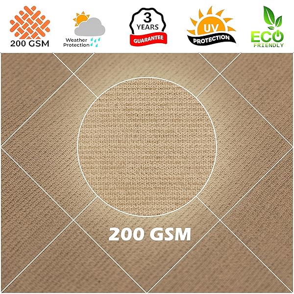 ROYAL SHADE 12′ X 20′ SAND BEIGE RECTANGLE SUN SHADE SAIL RS-SLR, UPF50+ 95% UV BLOCKAGE, 200GSM COMMERCIAL STANDARD HEAVY DUTY, WATER & AIR PERMEABLE CANOPY FABRIC FOR PATIO (WE MAKE CUSTOM SIZES)