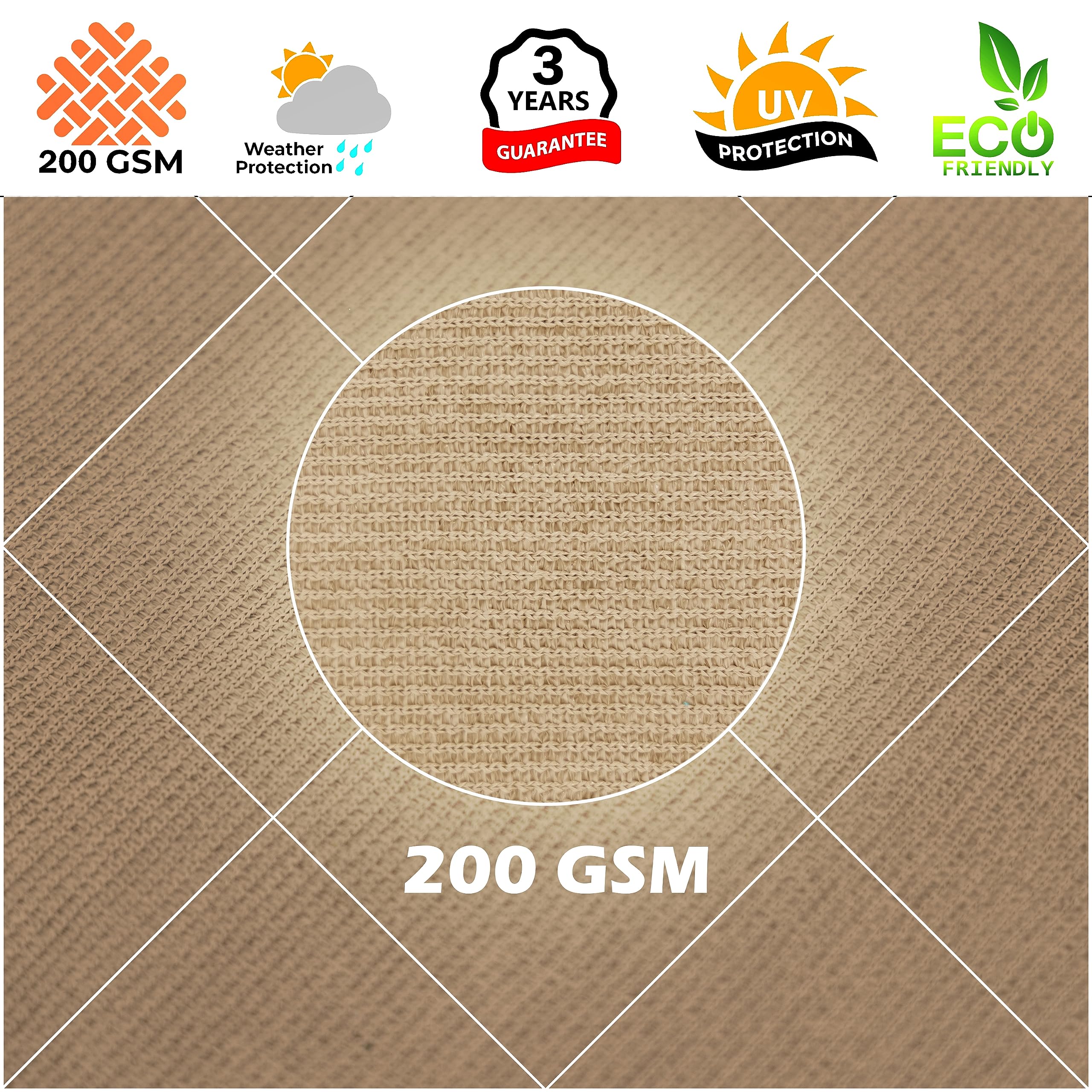 Royal Shade 22' x 24' Sand Beige Custom Size Order