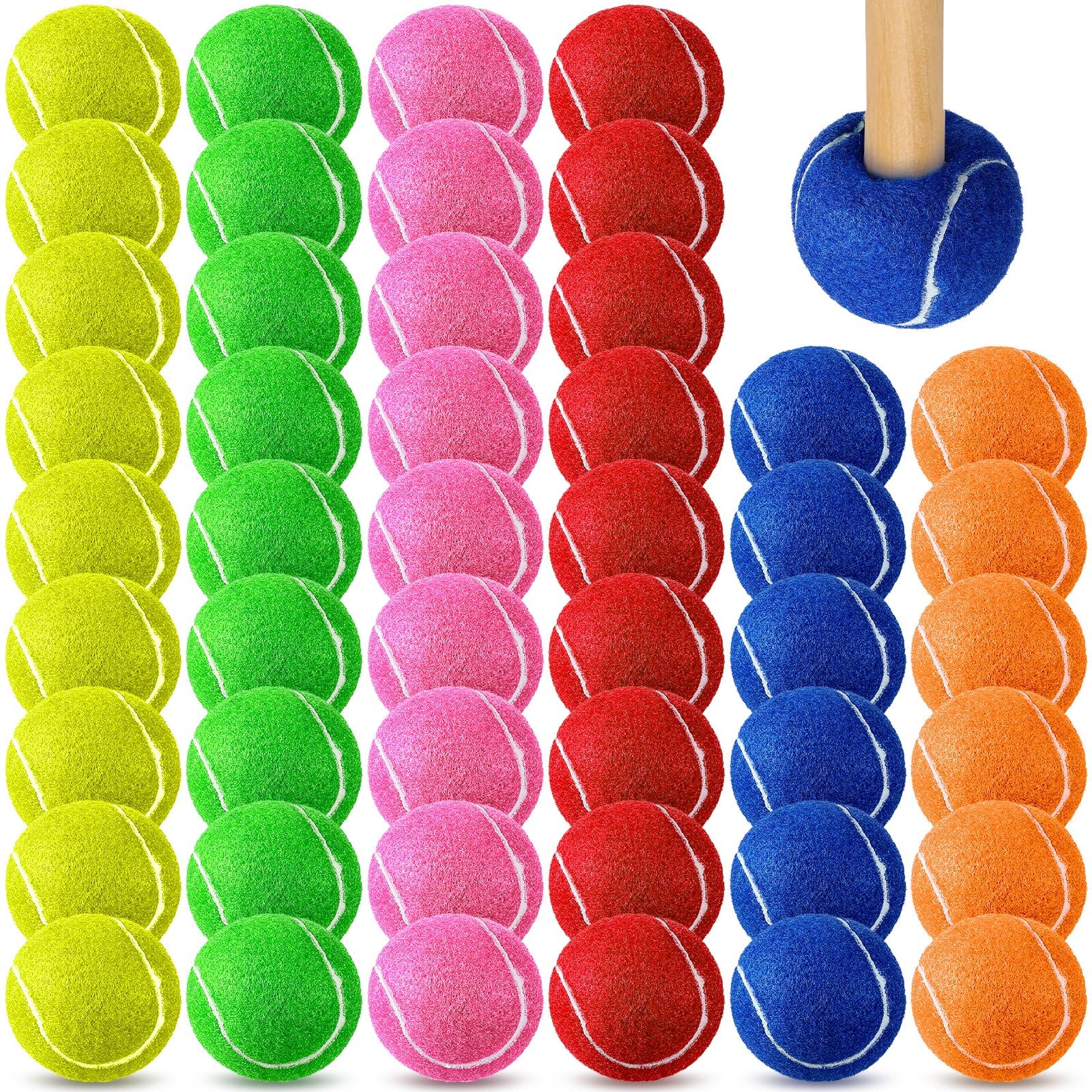 Photo 1 of Poen 48 Pcs Precut Tennis Balls Bulk Furniture Tennis Balls for Chairs Chairs Leg Floor Protector Foot Covers Glide Coverings for Classroom Furniture Legs Protectors(Multicolor)