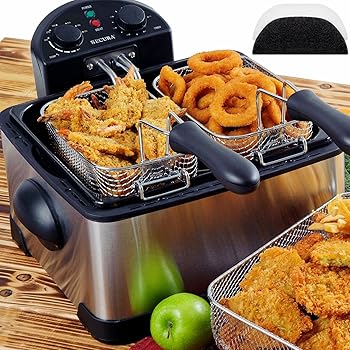 Make Awesome French Fries, Fried Chicken, Wings, Fish & More With The Best Deep Fryers 4 Secura 4.2L/17-Cup 1700-Watt Stainless-Steel Triple-Basket Electric Deep Fryer, with Timer
