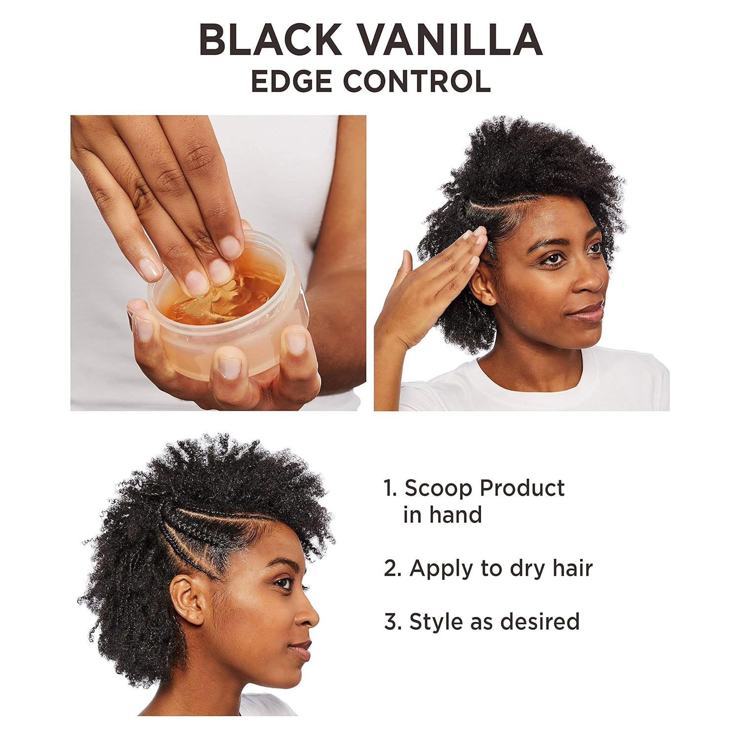 Carol's Daughter Black Vanilla Moisture & Shine Edge Control Smoother For Dry Hair and Dull Hair, with Aloe and Honey, Clear Edge Smoother, Edge Tamer, 2 oz (Packaging May Vary) : Beauty