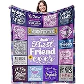 Suobrnaer Best Friend Birthday Gifts for Women, Best Friends Blanket for Valentines, Galentines Day, Bestie Gifts for Women, Friendship Gift for BFFs, Bestie, Soul Sisters, Cozy Throw Blanket 60"X50"