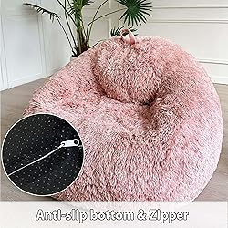 LIFEREVO Fluffy Faux Fur Bean Bag Chair Cover