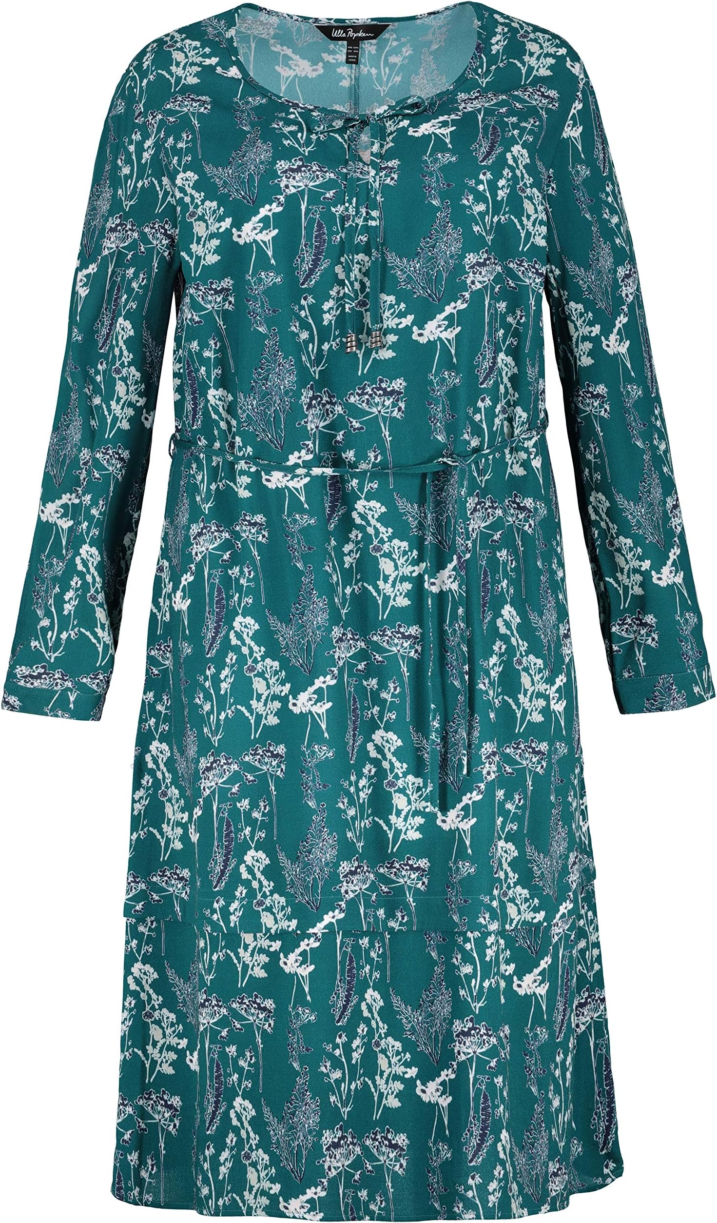 Ulla Popken Women's Plus Size Nature Print Crepe Dress 719330