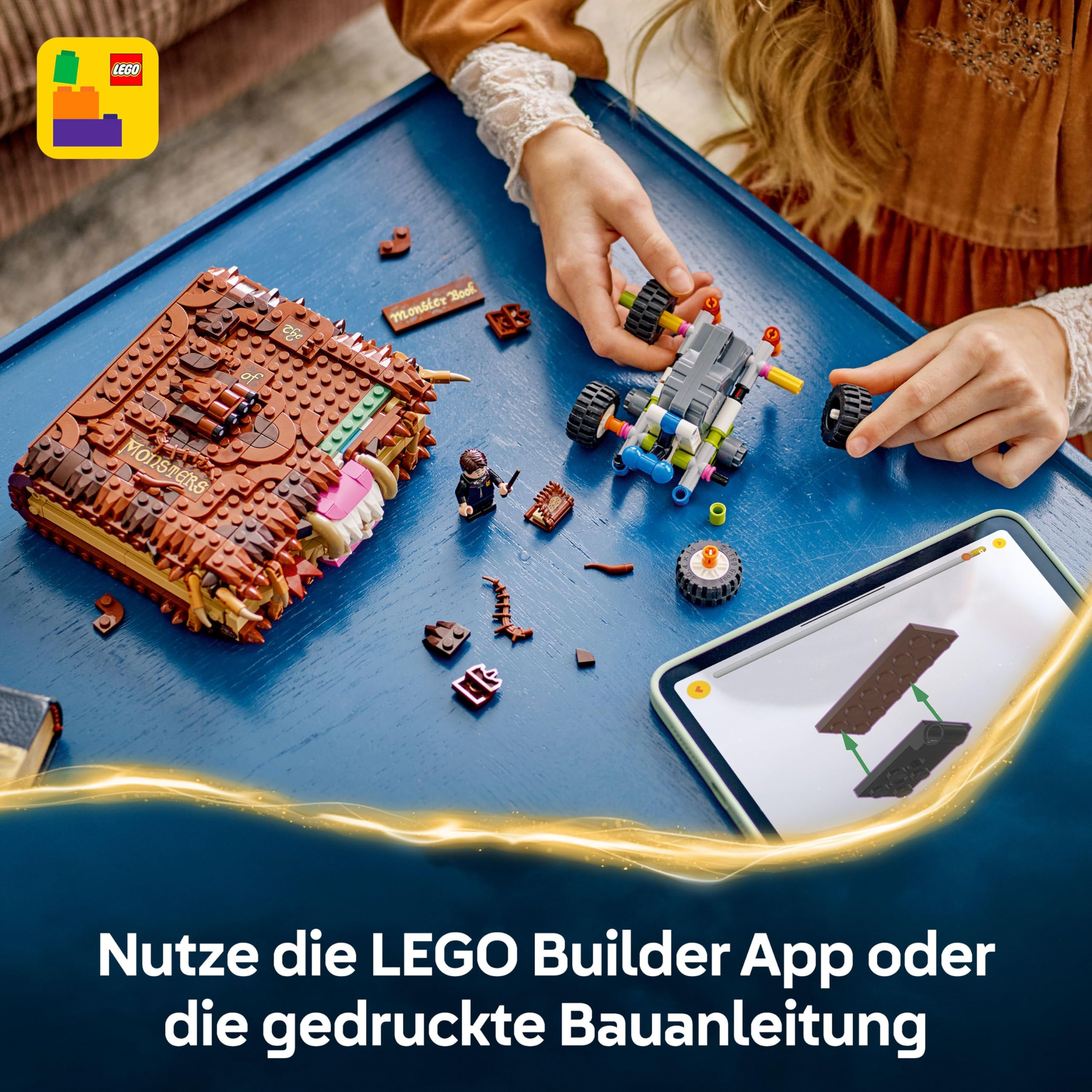 LEGO Harry Potter Beißendes Monsterbuch der Monster – Interaktives Spielzeug mit Rückziehmotor und beißendem Mund – mit Neville Longbottom Mini-Figur – Geschenk für Kinder, Harry Potter Fans – 76449 6