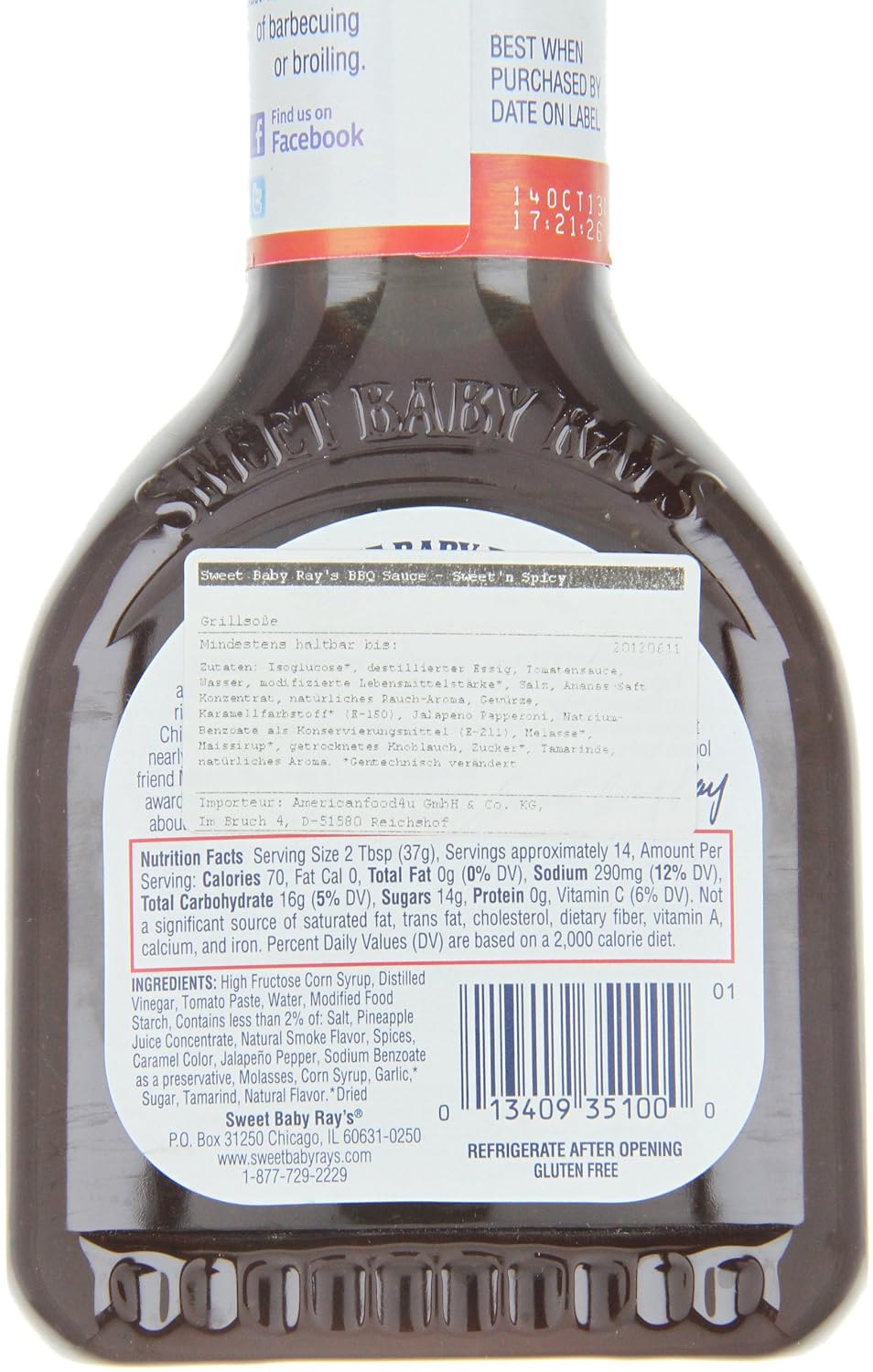 Amazon Com Sweet Baby Rays Barbecue Sauce Sweet N Spicy 18 Oz Barbecue Sauces Grocery Gourmet Food