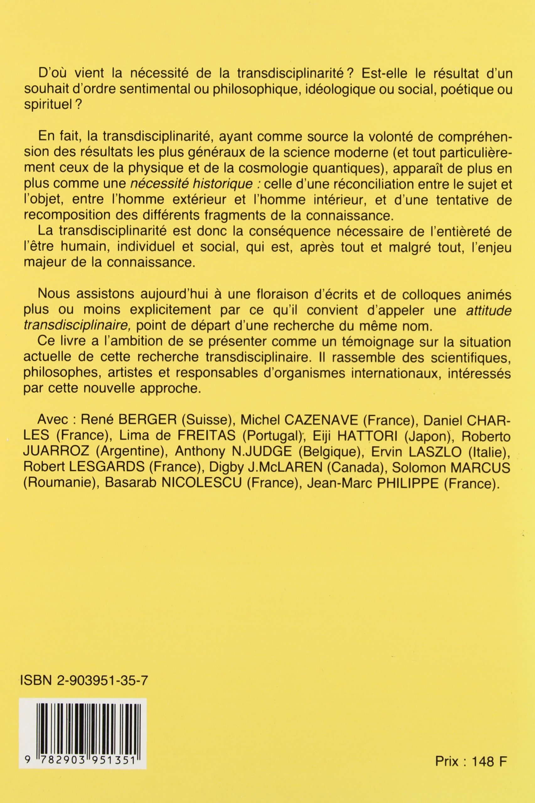 L Homme La Science Et La Nature Regards Transdisciplinaires Amazon De Michel Cazenave Basarab Nicolescu Fremdsprachige Bucher