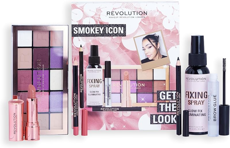 Makeup Revolution Get The Look Smokey Icon Set Eyeshadow Liner Lipstick Brow