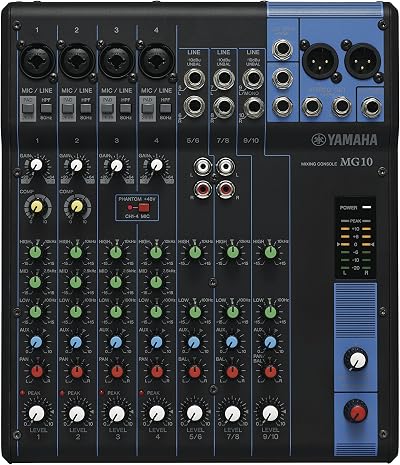Yamaha MG10 Mixing Console 10 Channel Mixer with D-PRE Preamps