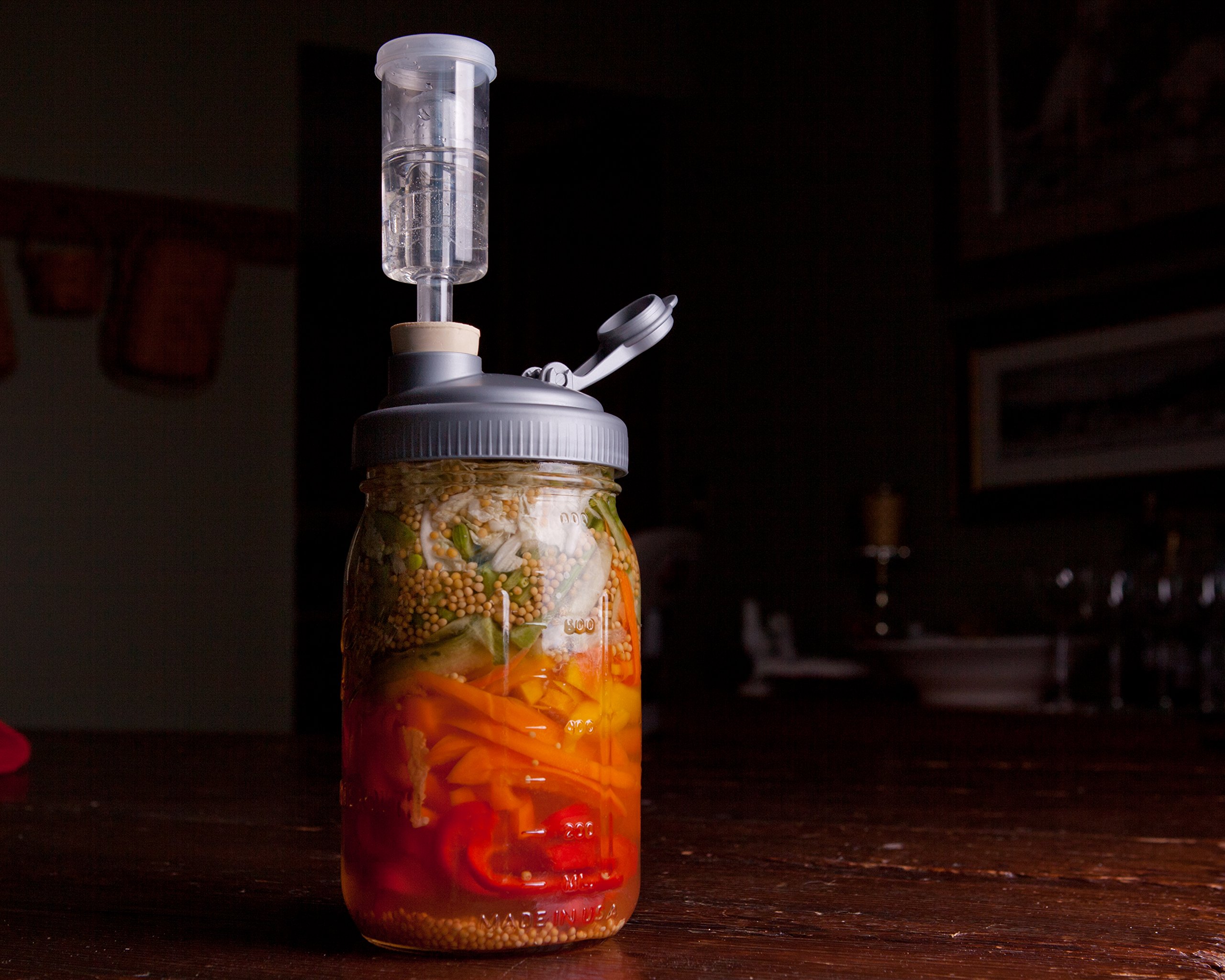 Go Ferment! Wide Mouth Mason Jar Mold Free Anaerobic Fermenting Kit w