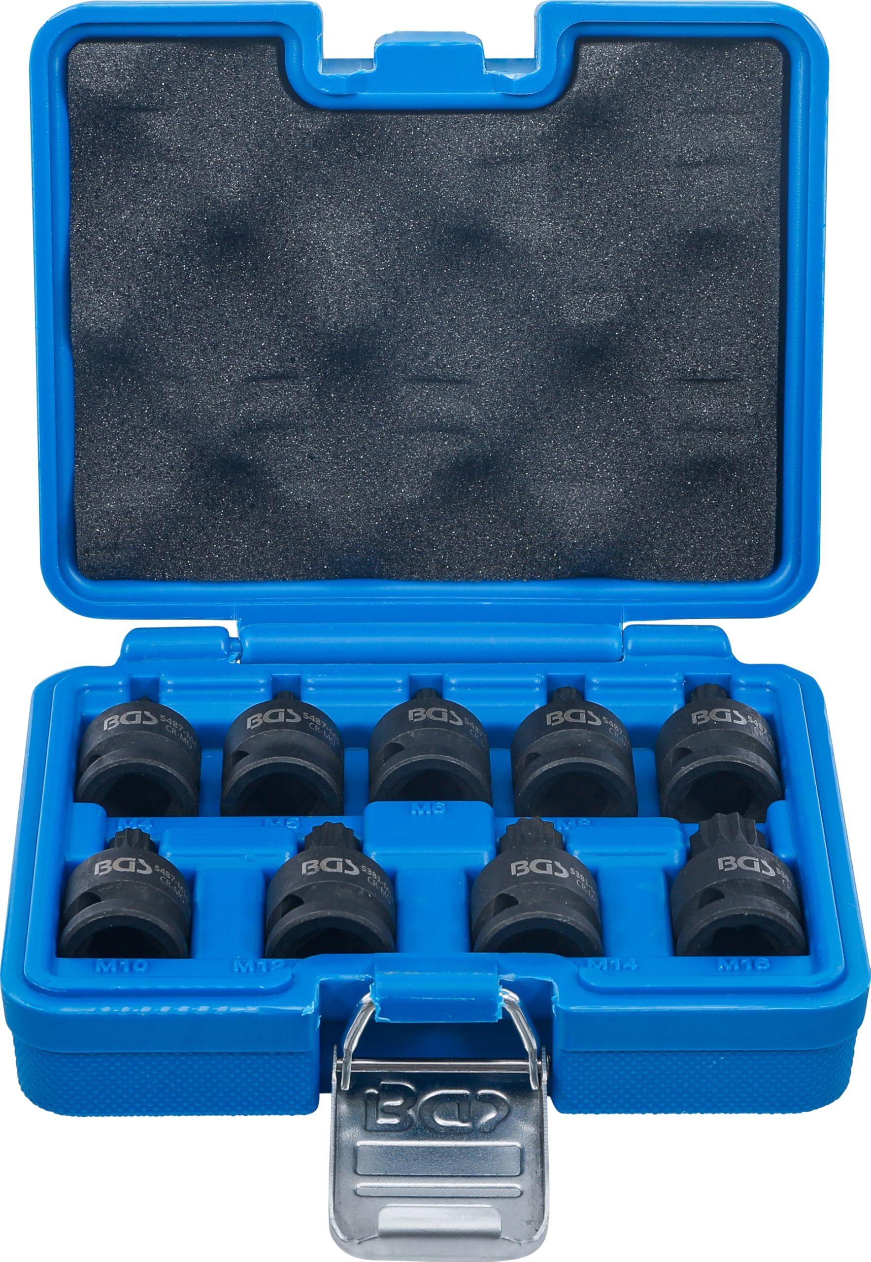 BGS 5487 | Impact bit Socket Set | 12.5 mm (1/2") Drive | Spline (for XZN) M4 - M16 | 9 pcs.