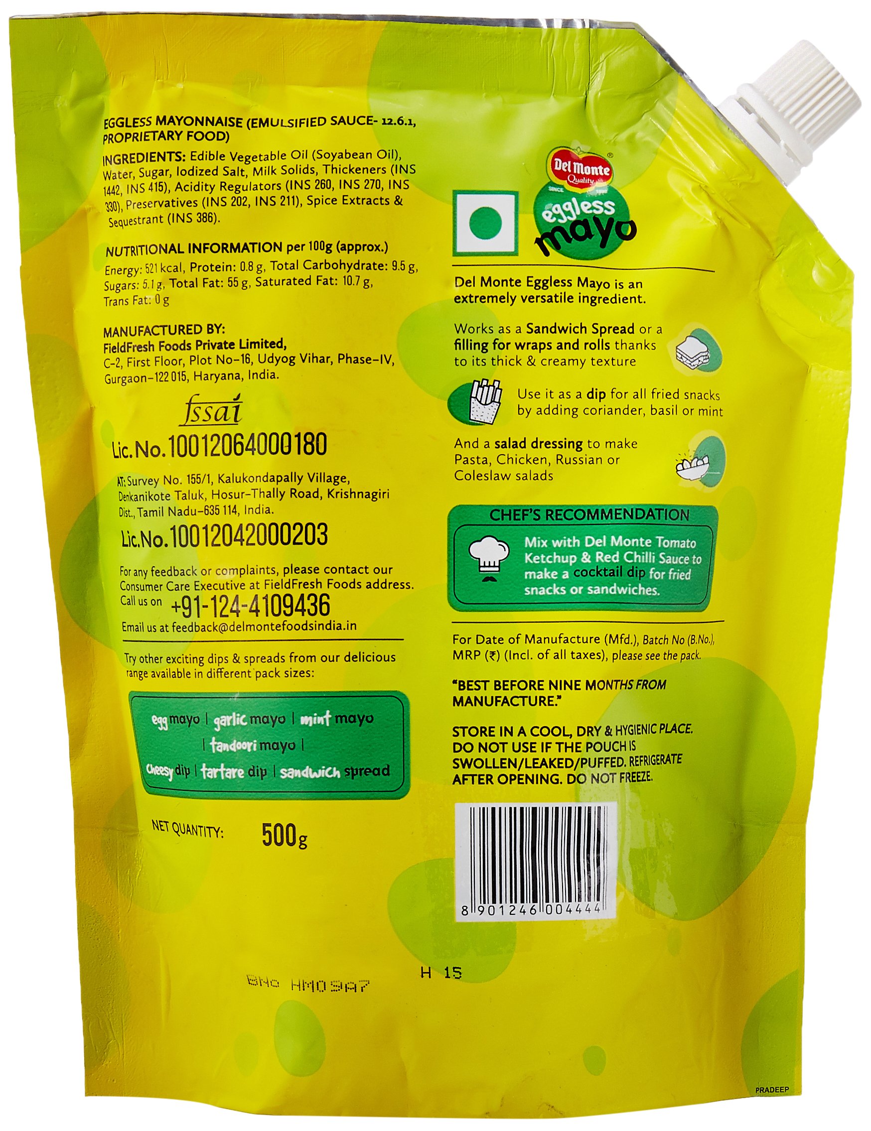 Del Monte Eggless Mayonnaise, 500g Buy Online in UAE. del monte