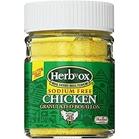 Herbox Granular Sodium Free Chicken Bouillon, 3.3-Ounce (Pack of 6)