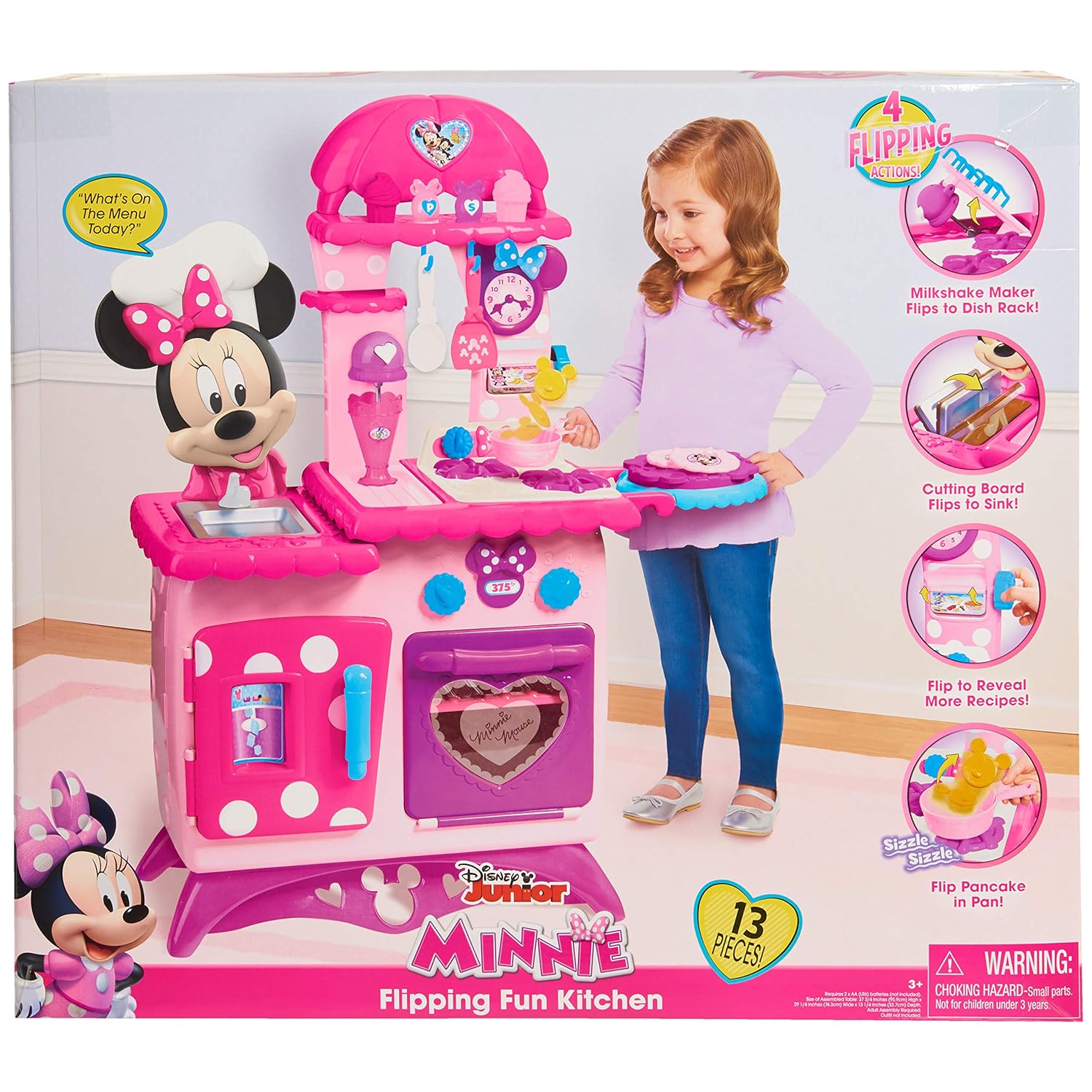 Amazon Com Minnie Mouse Bow Tique Flipping Fun Play Kitchen