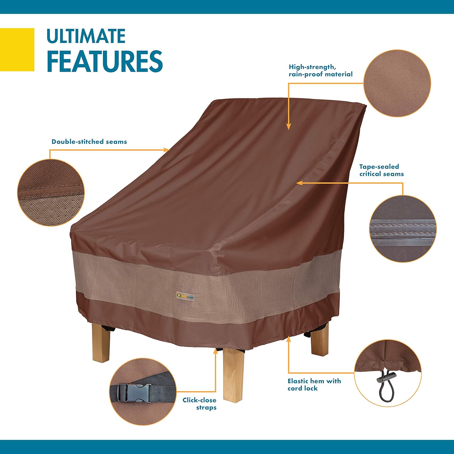Duck Covers Ultimate Waterproof 32 Inch Patio Chair Cover : Garden & Outdoor