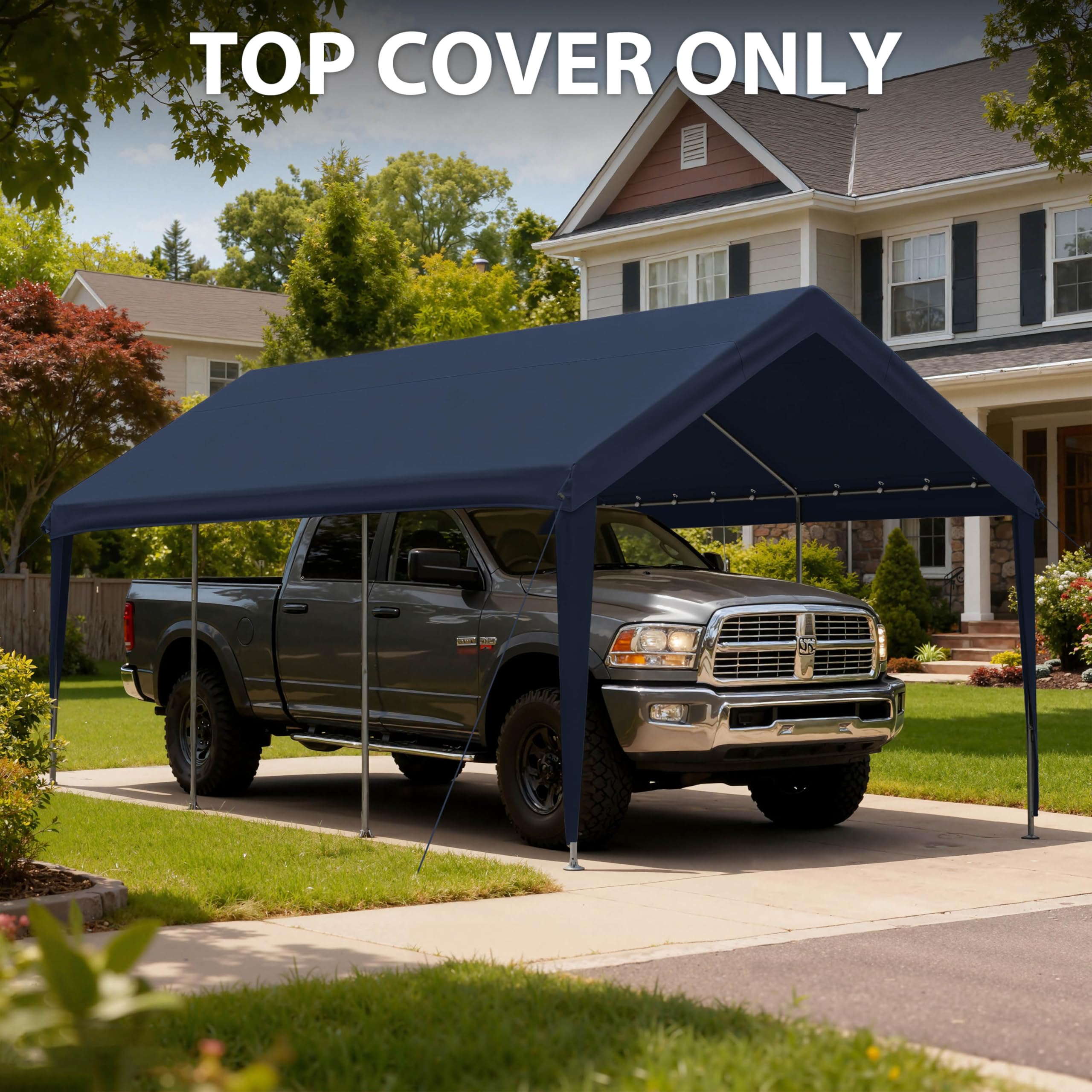 Condition photo showing New/Like New for pakunoda carport replacement canopy cover 12'x20' for tent top garage shelter cover, 800d heavy duty