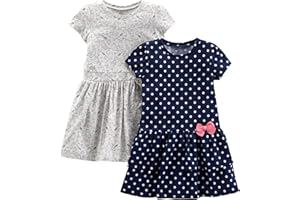 Simple Joys by Carter's Toddlers and Baby Girls' Short-Sleeve and Sleeveless Dress Sets, Pack of 2