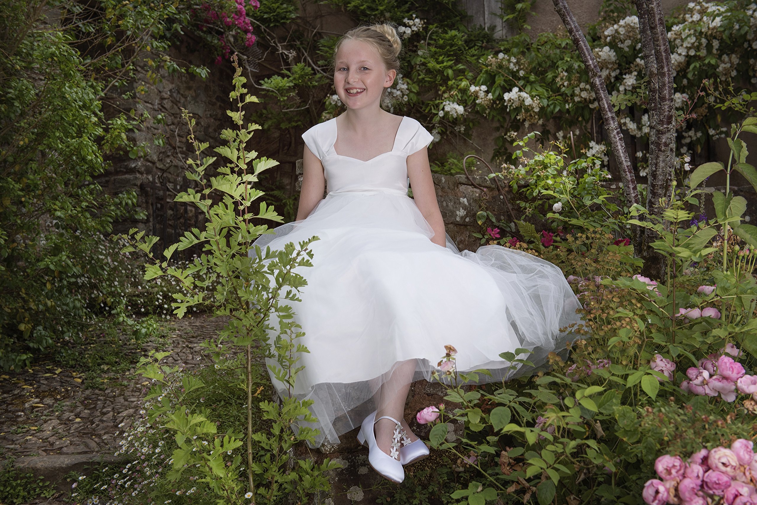 rainbow flower girl shoes