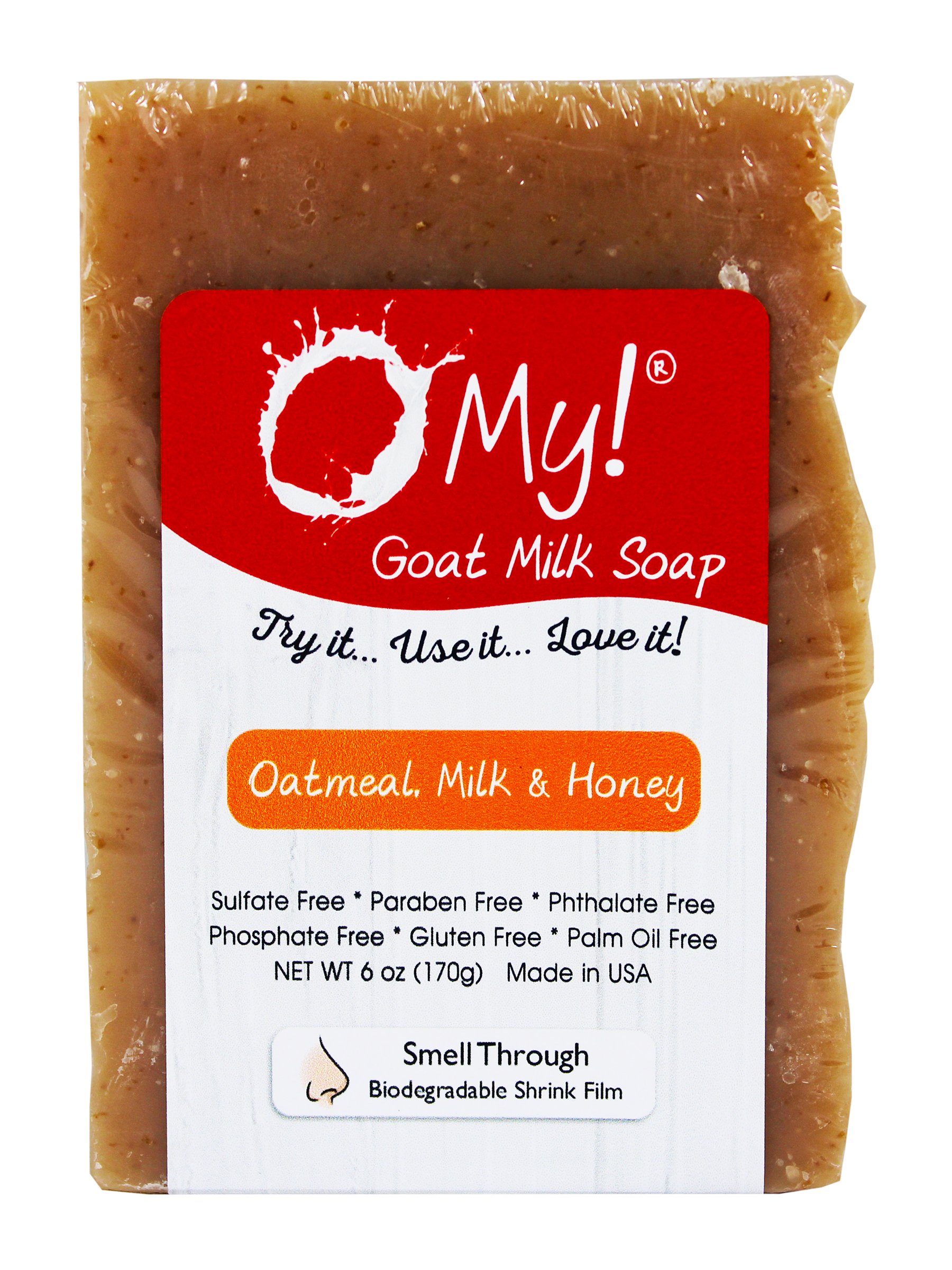 O My! Goat Milk Soap Bar 6oz | Made with Farm-Fresh Goat Milk | Free of Parabens & More | Handcrafted USA[Amazon-developed Certification] Compact by Design