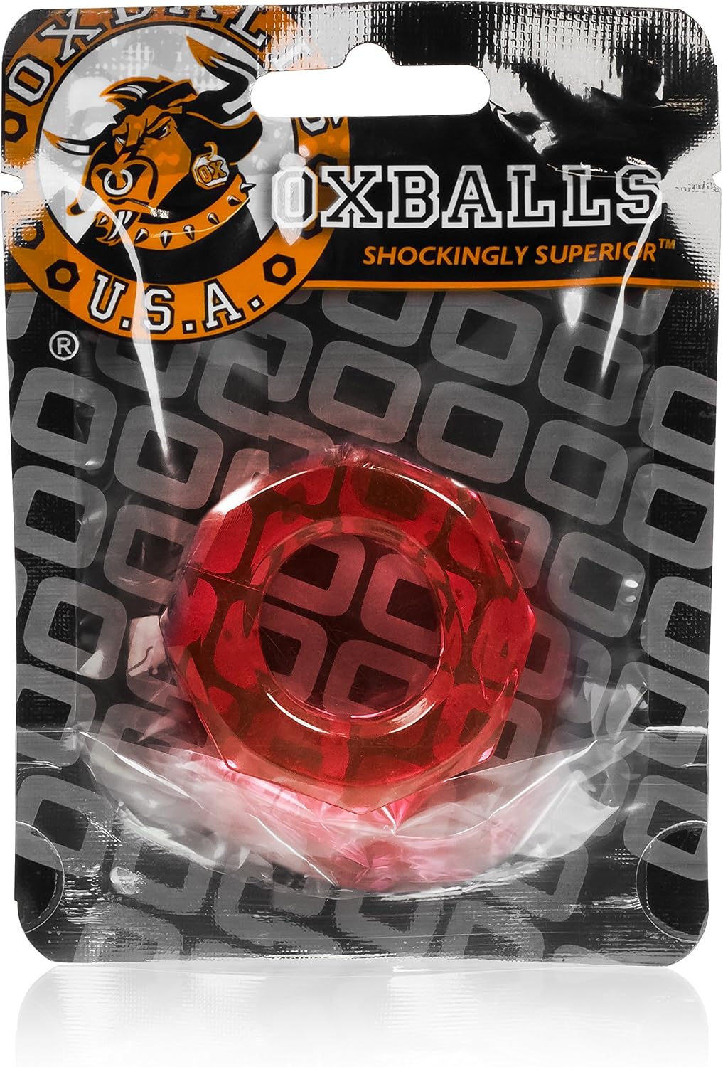 OXBALLS Humpballs Cockring, Red, Ruby - Image 3