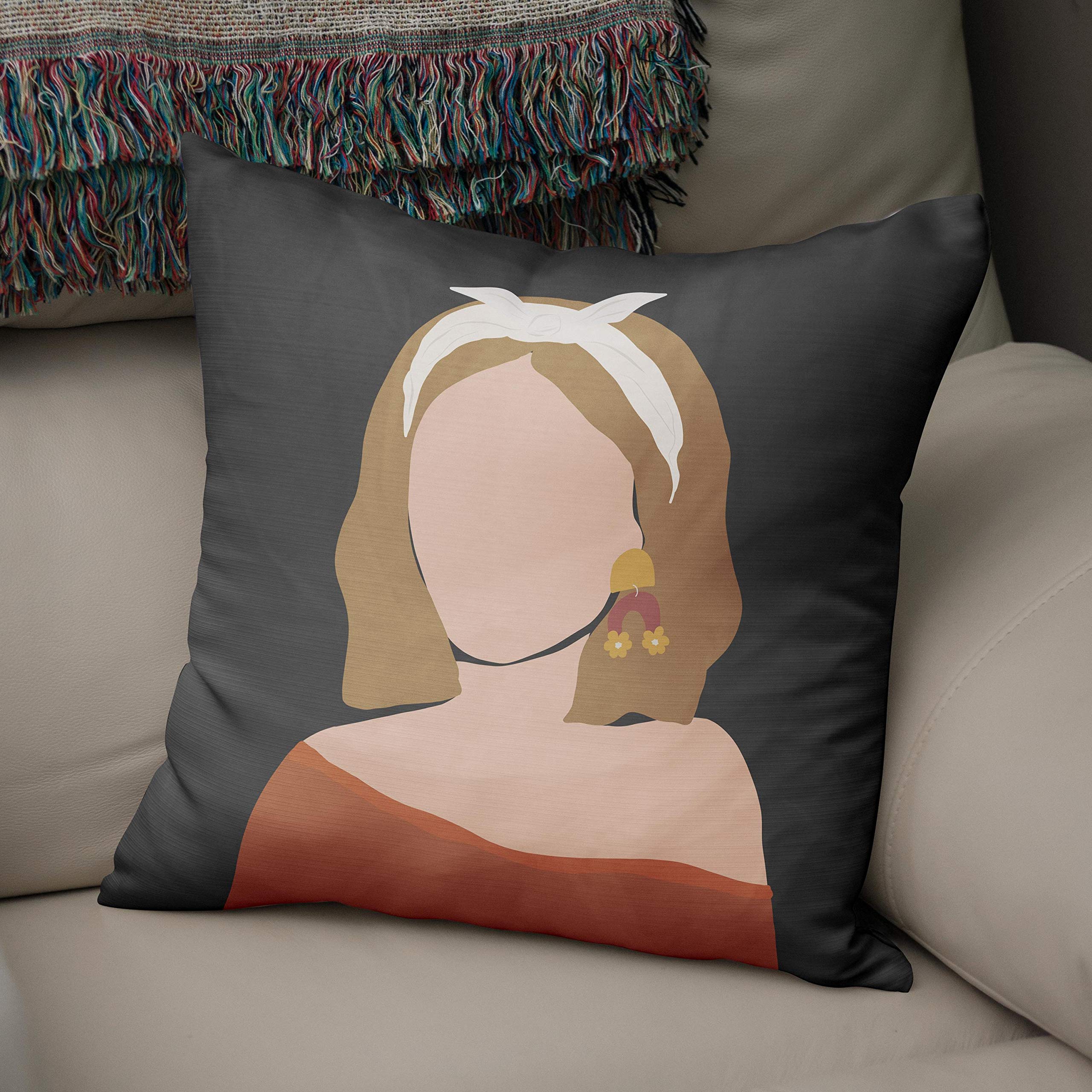 Bonamaison, Decorative Cushion Cover - 50% Cotton 50% Polyester - 43x43cm - Designed and Manufactured in Turkey