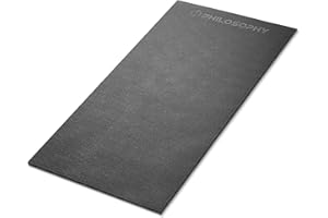 Philosophy Gym Exercise Equipment Mat, 6mm Thick High Density PVC Floor Mat for Ellipticals, Treadmills, Rowers, Stationary Bikes