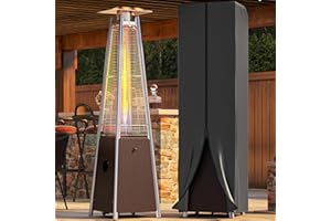YITAHOME Patio Heater, 48,000 Btu Outdoor Pyramid Patio Heater, Quartz Glass Tube Propane Heater with Cover and Wheels for Patio, Backyard, Garden, Bronze