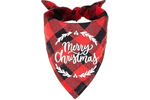 YROVWENQ Family Kitchen Merry Christmas Red Plaid Pet Dog Cat Bandana Christmas Scarf for Pet Puppy Dog Birthday Christmas Party Accessories Decoration Gift