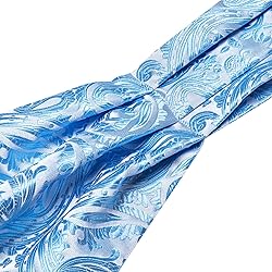 Ailisus Baby Blue Ascot Man Silk Paisley Cravat Tie