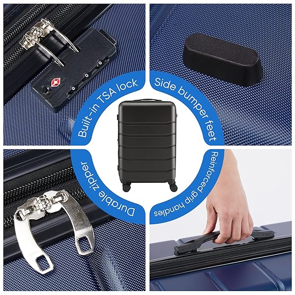 OLIXIS 28 INCH LUGGAGE, HARDSIDE CHECKED SUITCASE WITH SPINNER WHEELS, LIGHTWEIGHT ABS HARD SHELL TRAVEL LUGGAGE, TSA APPROVED LOCK, EXPANDABLE LARGE SUITCASE FOR BUSINESS & TRAVEL–BLUE
