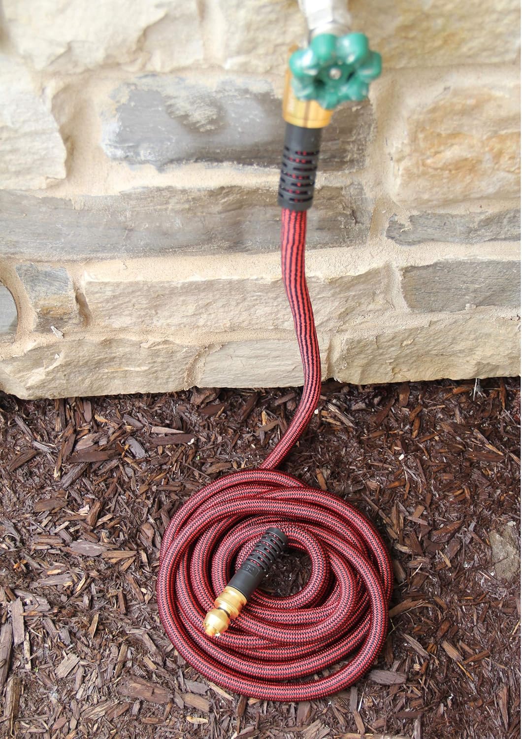 Pure Expandable Garden Hose 50 FT with Spray Nozzle Best Expanding Retractable Water Pipe for Garden Lawn Zero Kink Red Line : Garden & Outdoor