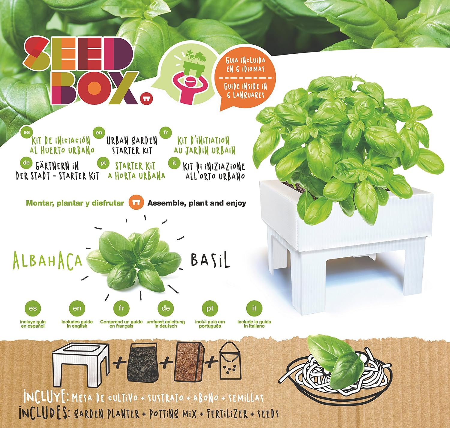 SeedBox SBMCUAL Huerto urbano Cultívame mini - albahaca, 17x4x17 ...
