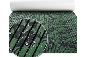 FOCEAN Boat Flooring EVA Foam Boat Decking Marine Flooring Camo Self-Adhesive Diamand Pattern Marine Mats for Boats Yacht Kayak RV 94.5"x15.7", Olive Camo