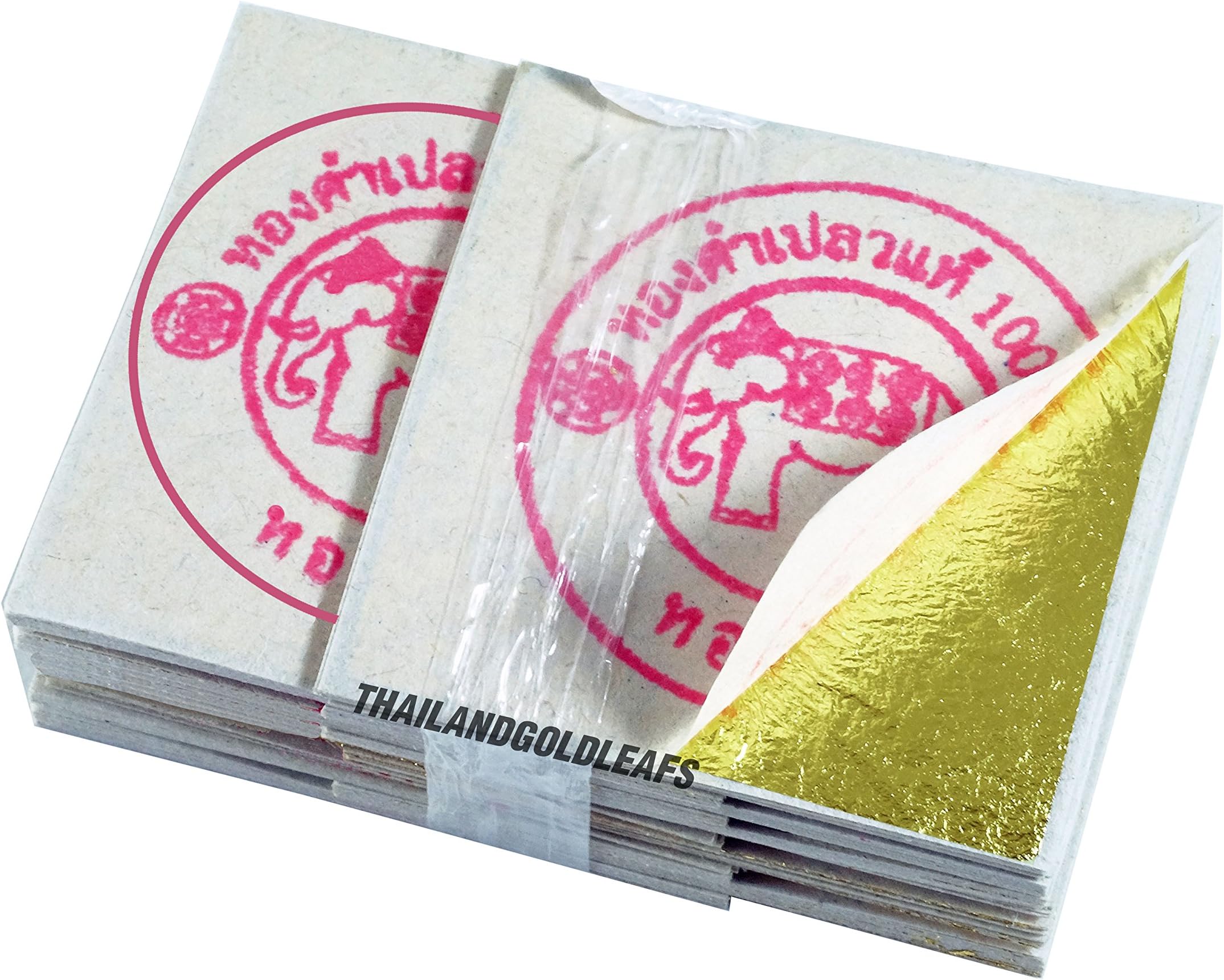 30 x 30 MM 24K x100 Edible Gold Leaf Sheets 100% Pure Cake Decoration Macaroon Dessert Drink Facial Mask SPA by THAILANDGOLDLEAFS