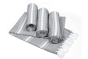 Belizzi Home Turkish Beach Towel -Large Beach Towels Oversized 4 Pack - Soft Durable Compact Lightweight Quick Dry Sand Free Bath Pool Towel Set for Beach Gifts Clearance Vacation Travel - Black