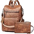 Shrrie Vegan Leather Laptop Backpack for Women 15.6 inch Work Backpack Fashion Travel Backpack Purse for Travel College Work