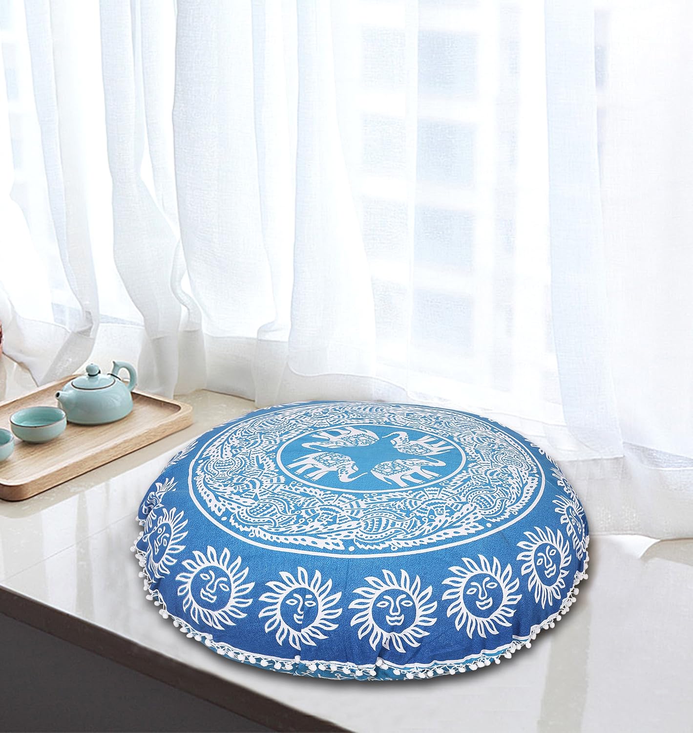 Goverdhan Tapestry 32 Blue Mandala Floor Pillow Cushion Seating Throw Cover Decorative Bohemian Home Kitchen Cjp Org In