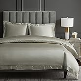 HiEnd Accents High Shine Satin 3 Piece Duvet Cover Set, King Size, Champagne Solid Color, Classic Traditional Modern Style Luxury Bedding, 1 Comforter Cover and 2 Pillowcases