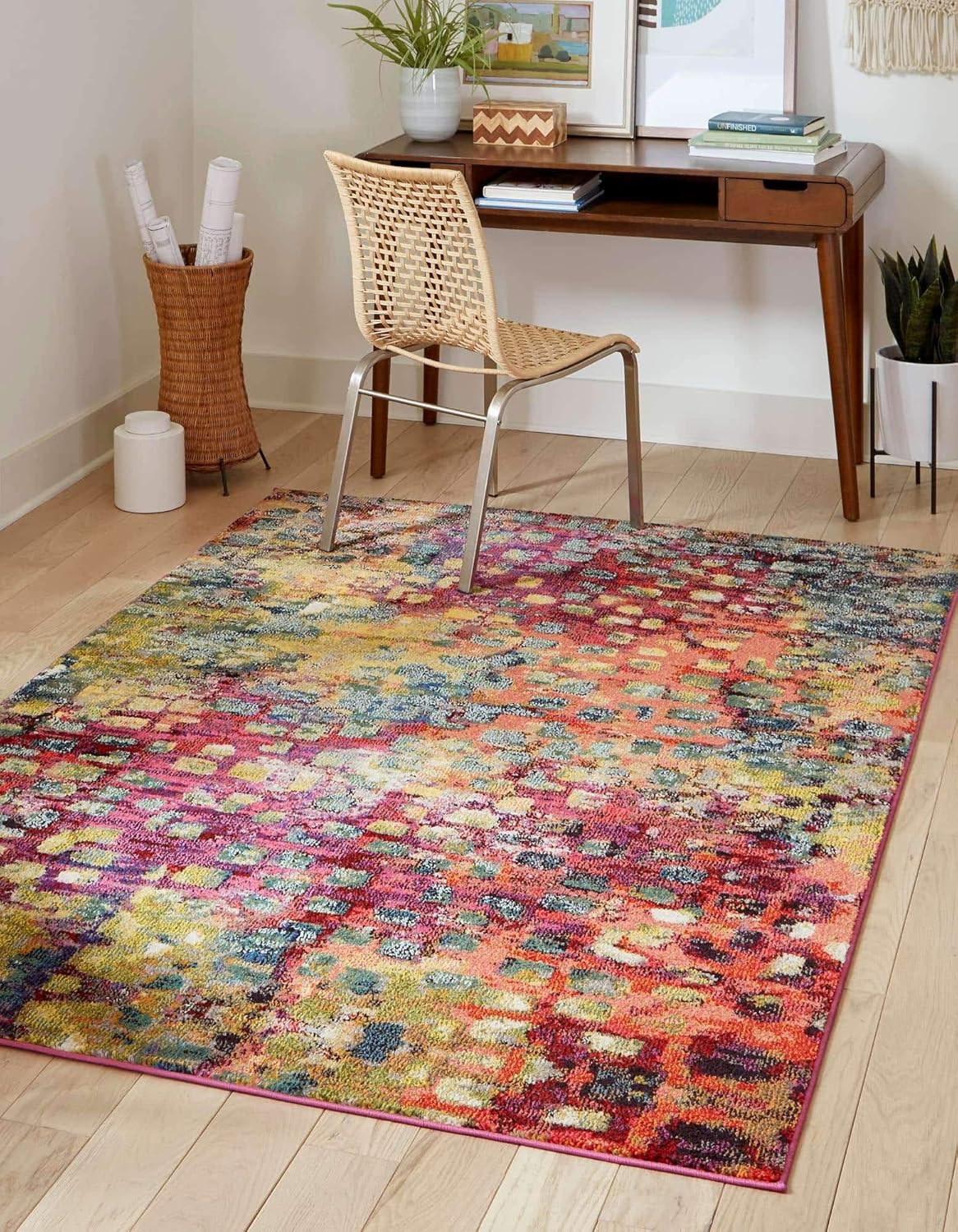 safavieh chaston area rugs on Amazon Com Unique Loom Jardin Collection Colorful Abstract Multi Area Rug 5 0 X 8 0 Furniture Decor