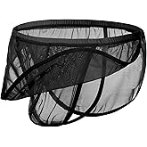 ZAIGGUT Mens Split Sides Underwear Sheer Sexy Men Thong Bulge Enhancing Pouch G-String Underwear T-Back