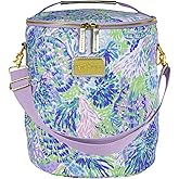 Lilly Pulitzer Insulated Soft Beach Cooler with Adjustable/Removable Strap and Double Zipper Close