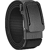 EZL Ratchet Tactical Belt for Men, 1.5" Nylon Web Gun Belt with Automatic Slide Buckle, Adjustable Trim to Fit