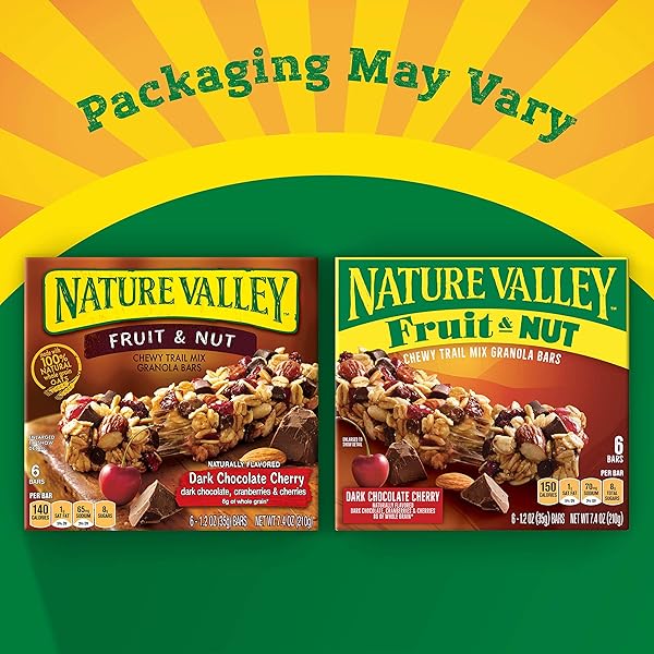 NATURE VALLEY GRANOLA BARS, CHEWY TRAIL MIX, DARK CHOCOLATE CHERRY 7.4 OZ (6 BARS)