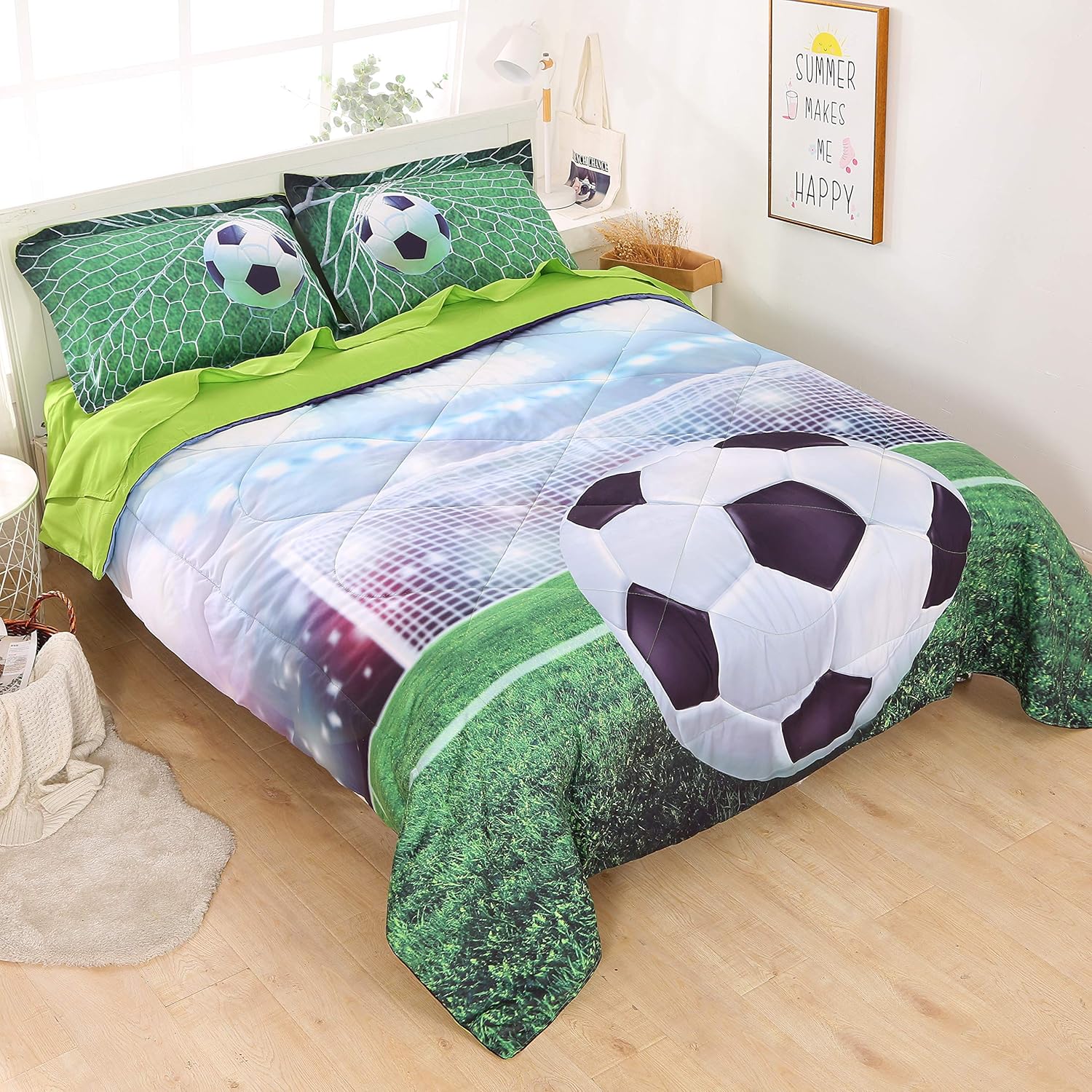 Amazon Com Wowelife Soccer Queen Comforter Set Football Field