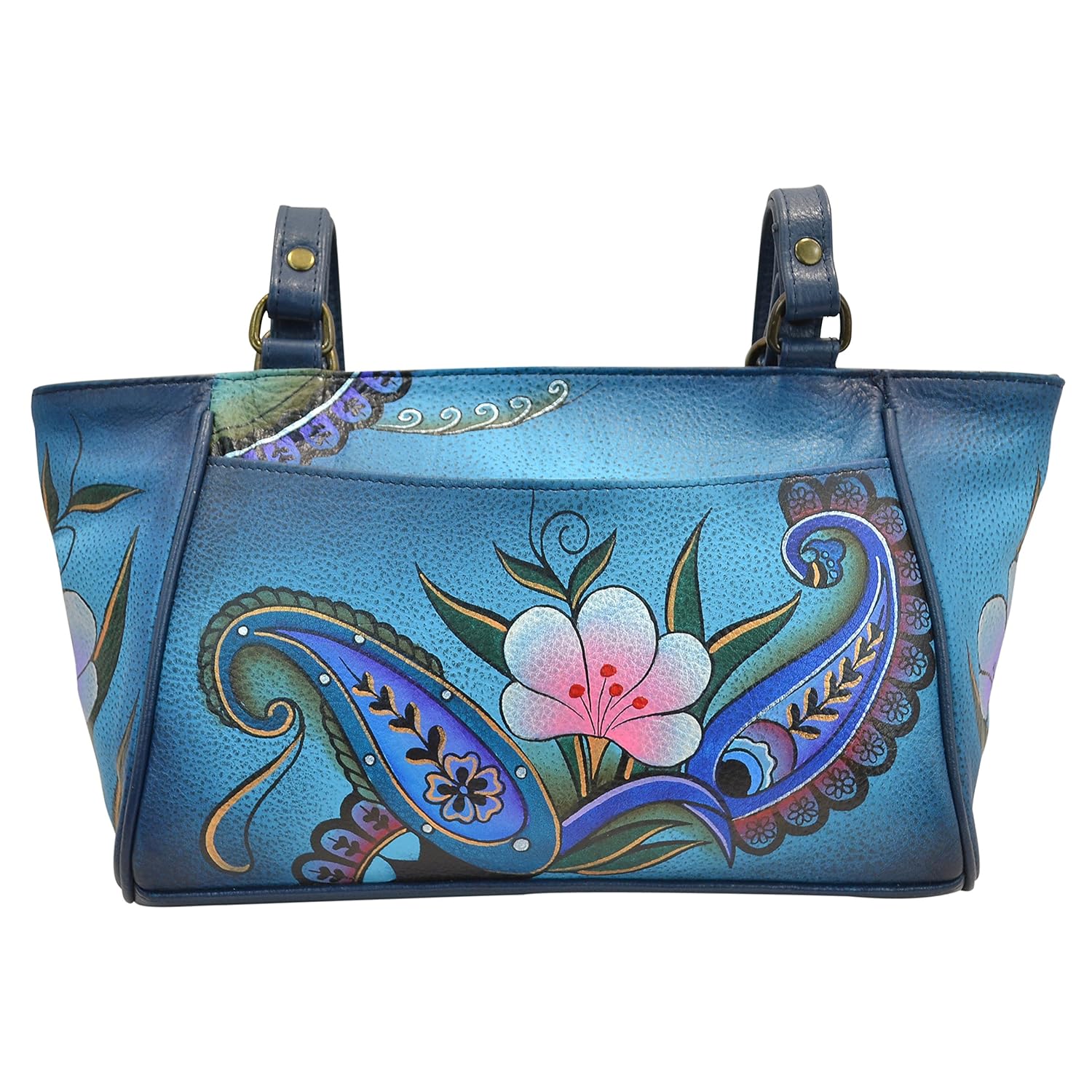 Anna by Anuschka Genuine Leather Small Tote Handbag | Hand-Painted Original Artwork