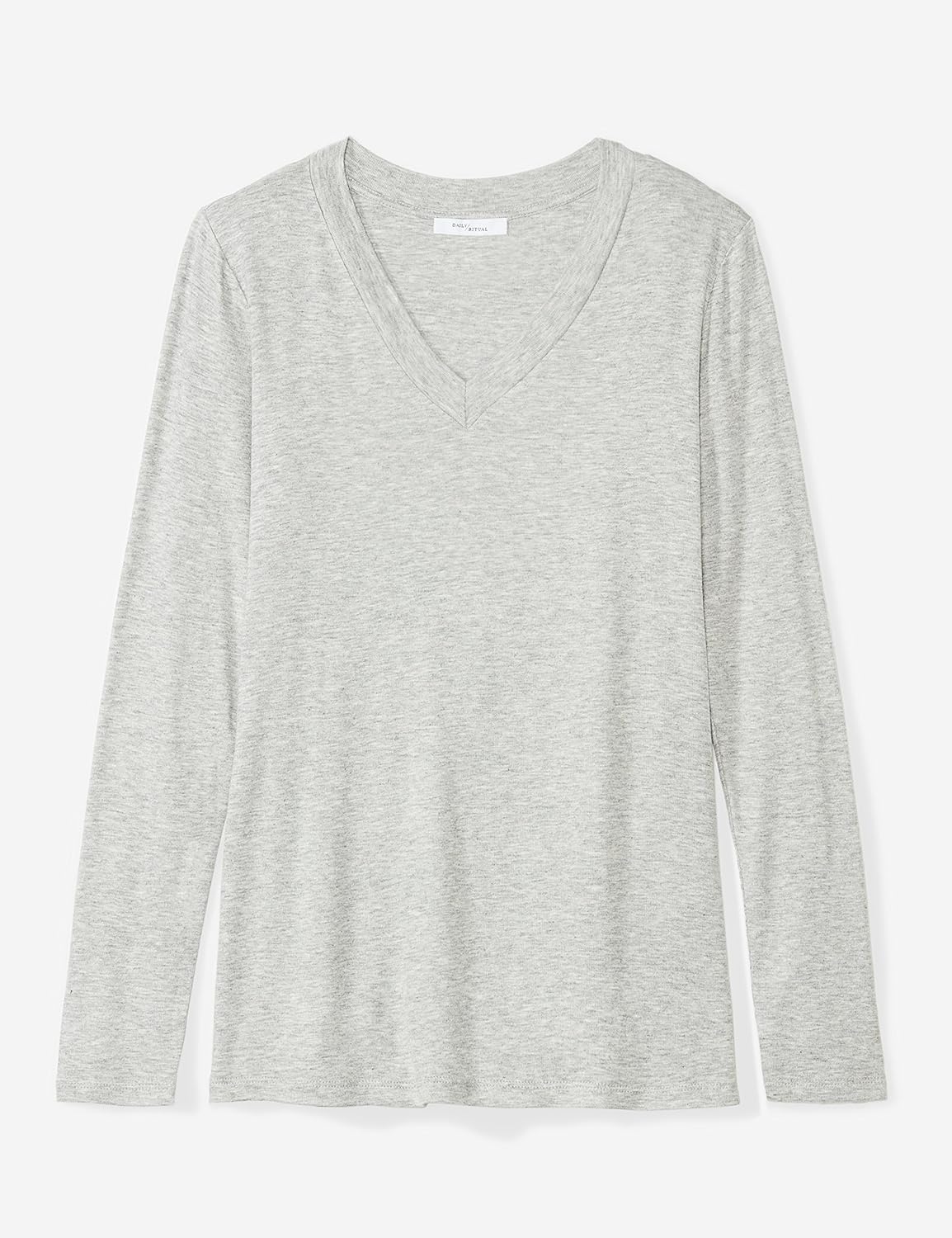  Brand - Daily Ritual Women's Fluid Knit Long-Sleeve V-Neck Shirt: Clothing