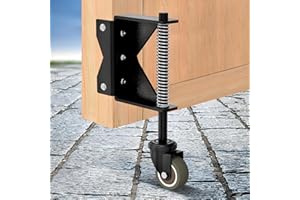 Lygoeege 2Inch Gate Wheel, 90lbs Capacity, Spring-Loaded Absorbing Solid Rubber Tire for Wooden/Fence Gate, with Screws & Screwdriver (1, Black Suit Right)