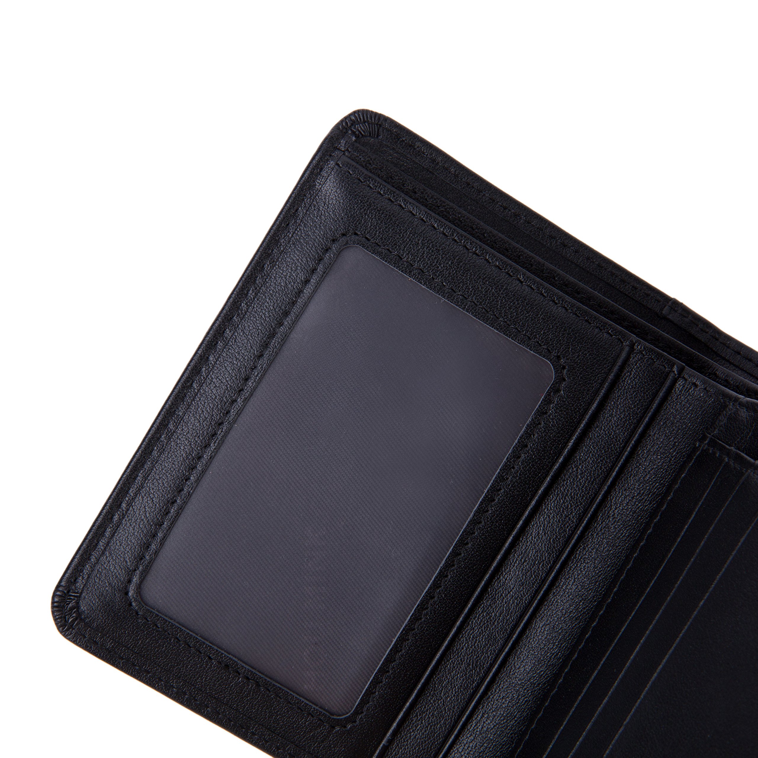 Carteras para hombre/GENOLD Clip de Dinero Cuero Cartera/Slim Billetero Para Hombre/Billetero Delgado de Cuero-Negro