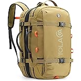 Tolaccea Travel Backpack for Men Women, 40L-50L Carry On Backpack with Wet Dry Compartment, TSA Approved Laptop Daypack Fits 15.6", Convertible Expandable Large Rucksack Duffel Bag for Work Travel