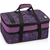 VP Home Double Casserole Insulated Travel Food Containers Carry Bag - Henna Tattoo Design for Trip Birthday Party, Mother's Day, Grocery Store, Supermarket, Outdoor Picnic, and More - Lunch Bag